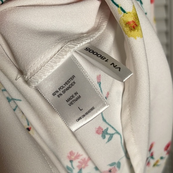 New York & Company White Floral Button Down Shirt Midi Dress Size L NWT - Picture 14 of 15